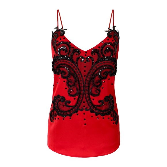 LADA LEGINA Tops - Silk lace-embellished top